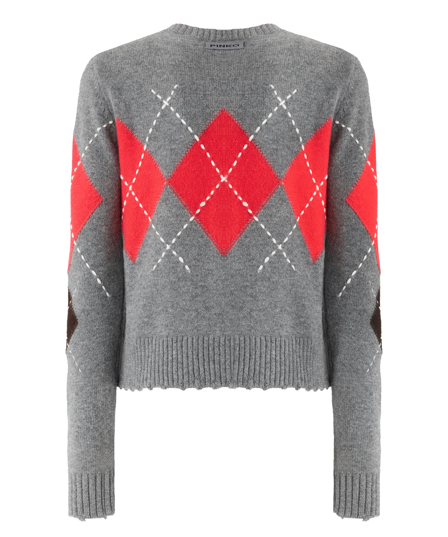 Cardigan in lana e cashmere a rombi 107284 A3IEIL1 PINKO 