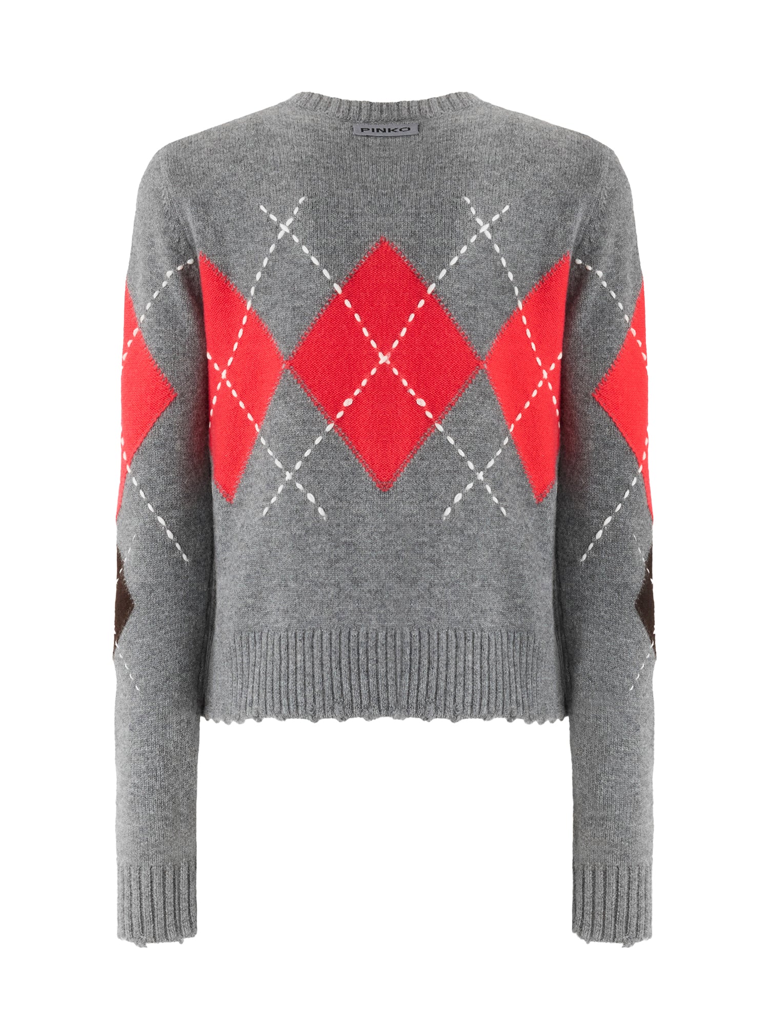 Cardigan in lana e cashmere a rombi 107284 A3IEIL1 PINKO 