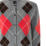 Cardigan in lana e cashmere a rombi 107284 A3IEIL1 PINKO 
