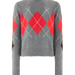 Cardigan in lana e cashmere a rombi 107284 A3IEIL1 PINKO 