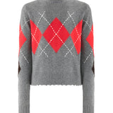 Cardigan in lana e cashmere a rombi 107284 A3IEIL1 PINKO 