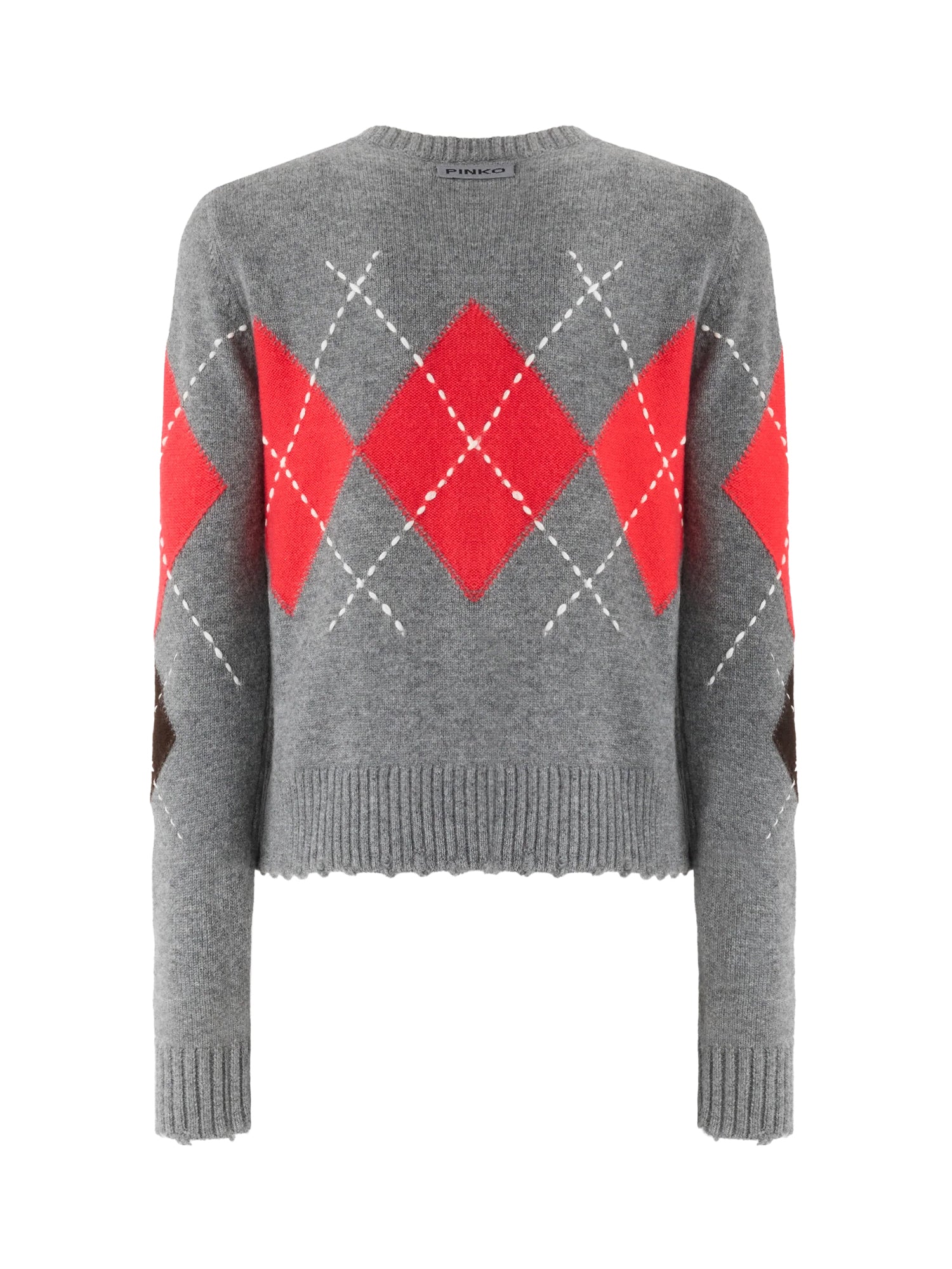 Cardigan in lana e cashmere a rombi 107284 A3IEIL1 PINKO 