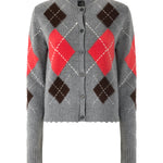 Cardigan in lana e cashmere a rombi 107284 A3IEIL1 PINKO 