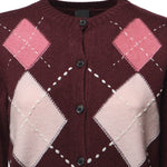 Cardigan in lana e cashmere a rombi 107284 A3IEYN2 PINKO 