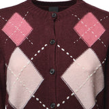 Cardigan in lana e cashmere a rombi 107284 A3IEYN2 PINKO 