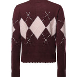 Cardigan in lana e cashmere a rombi 107284 A3IEYN2 PINKO 