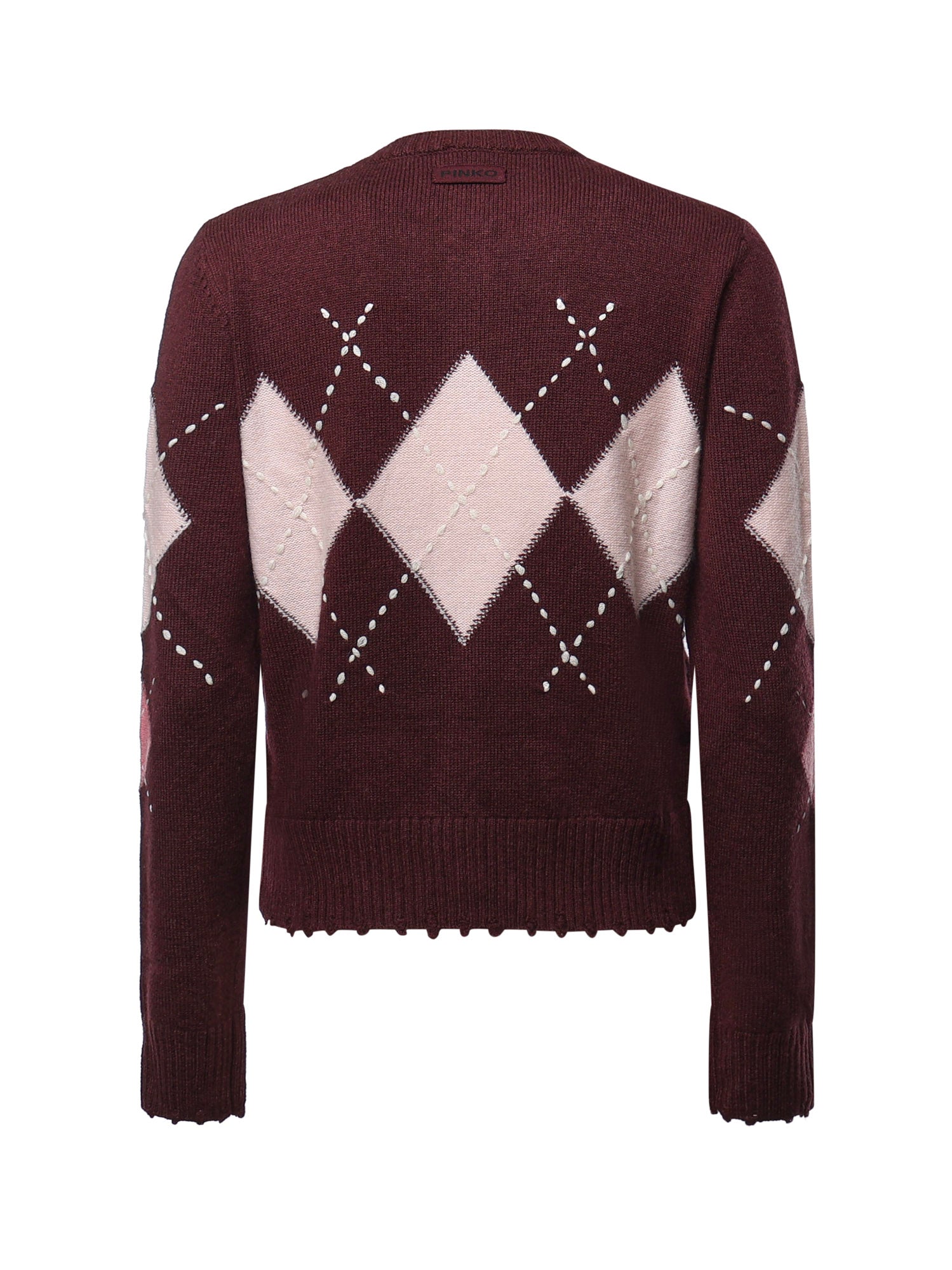 Cardigan in lana e cashmere a rombi 107284 A3IEYN2 PINKO 