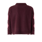 Pullover polo in lana e cashmere a rombi 107286 A3IEYN2 PINKO 