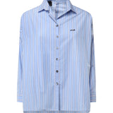 Camicia in popeline di cotone a righe 107320 A3HUEZE PINKO 