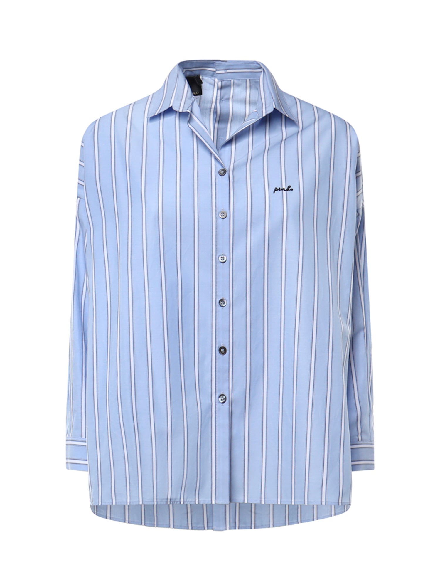 Camicia in popeline di cotone a righe 107320 A3HUEZE PINKO 