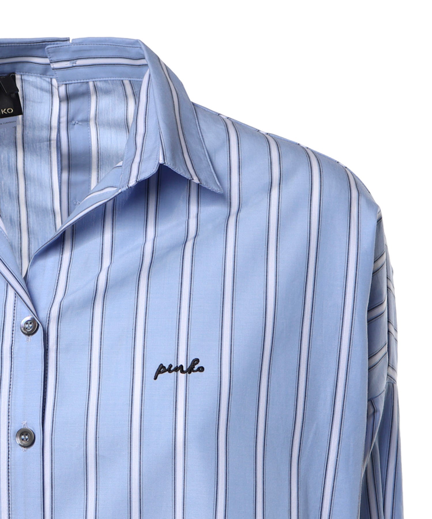 Camicia in popeline di cotone a righe 107320 A3HUEZE PINKO 