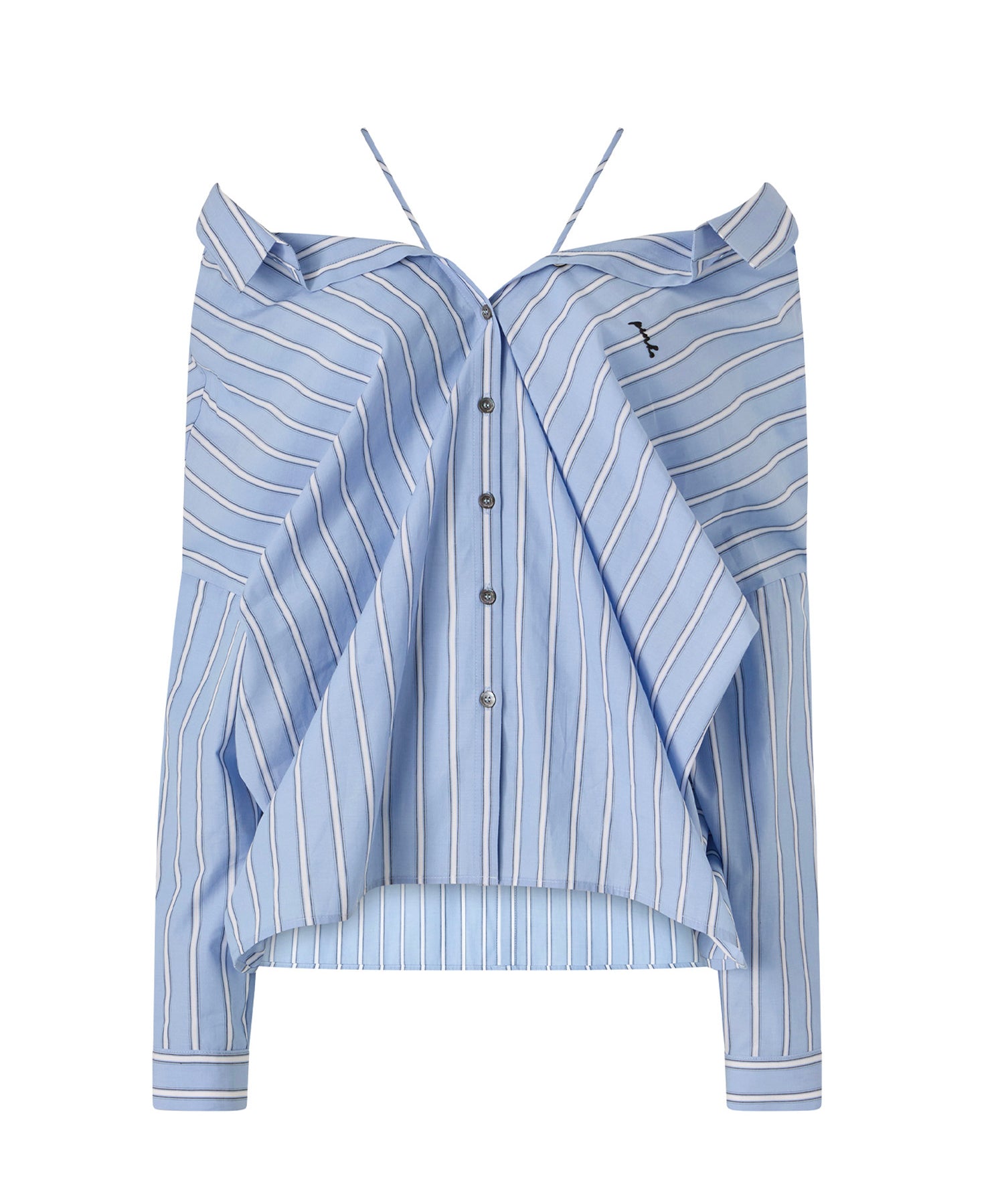 Camicia in popeline di cotone a righe 107320 A3HUEZE PINKO 