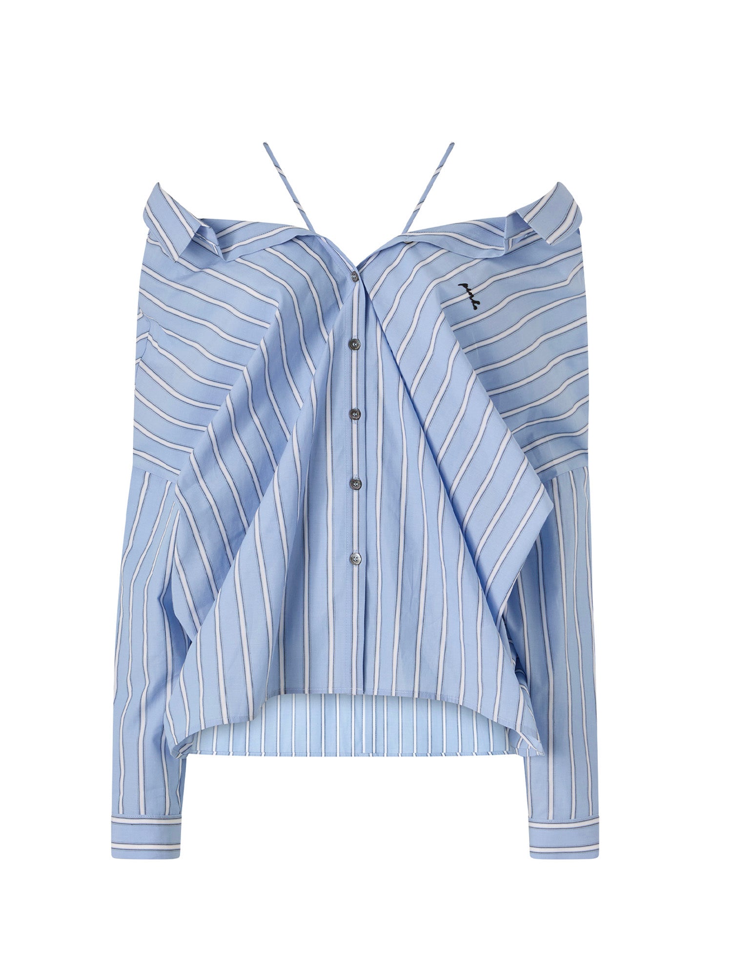 Camicia in popeline di cotone a righe 107320 A3HUEZE PINKO 