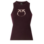 Tank top a costine con logo 107321 A18MW63 PINKO 