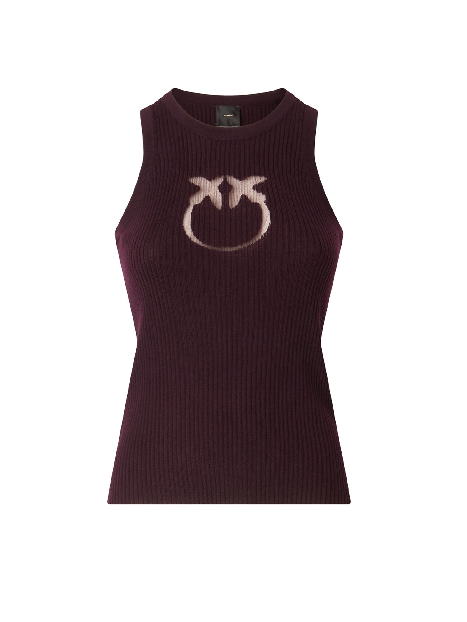 Tank top a costine con logo 107321 A18MW63 PINKO 