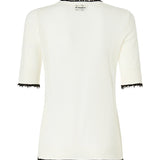 T-shirt con bordi sfilacciati in misto lana 107329 A3IQZ03 PINKO 