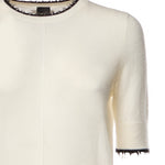 T-shirt con bordi sfilacciati in misto lana 107329 A3IQZ03 PINKO 