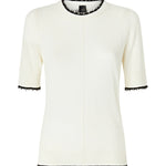 T-shirt con bordi sfilacciati in misto lana 107329 A3IQZ03 PINKO 