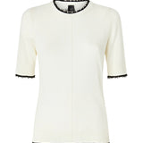 T-shirt con bordi sfilacciati in misto lana 107329 A3IQZ03 PINKO 