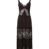 Abito slipdress midi con bande in pizzo 107347 A3FCL72 PINKO 