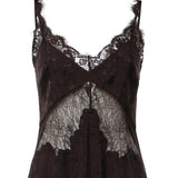 Abito slipdress midi con bande in pizzo 107347 A3FCL72 PINKO 