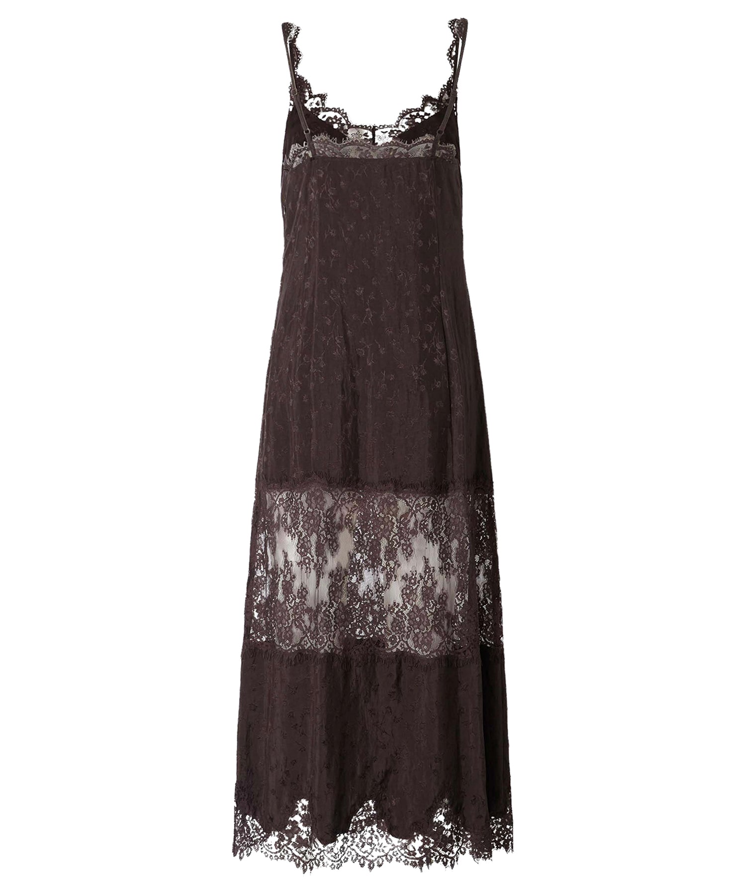 Abito slipdress midi con bande in pizzo 107347 A3FCL72 PINKO 