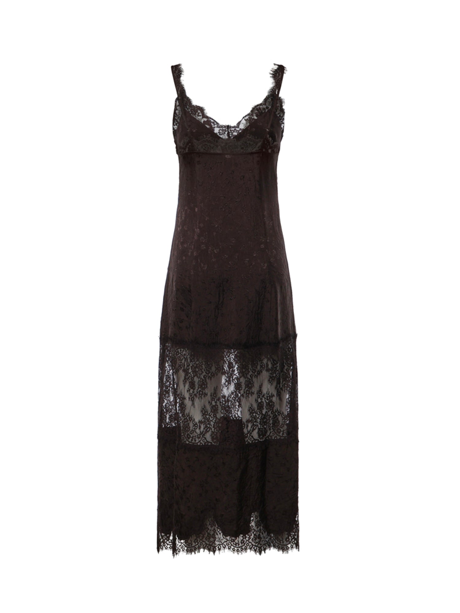 Abito slipdress midi con bande in pizzo 107347 A3FCL72 PINKO 
