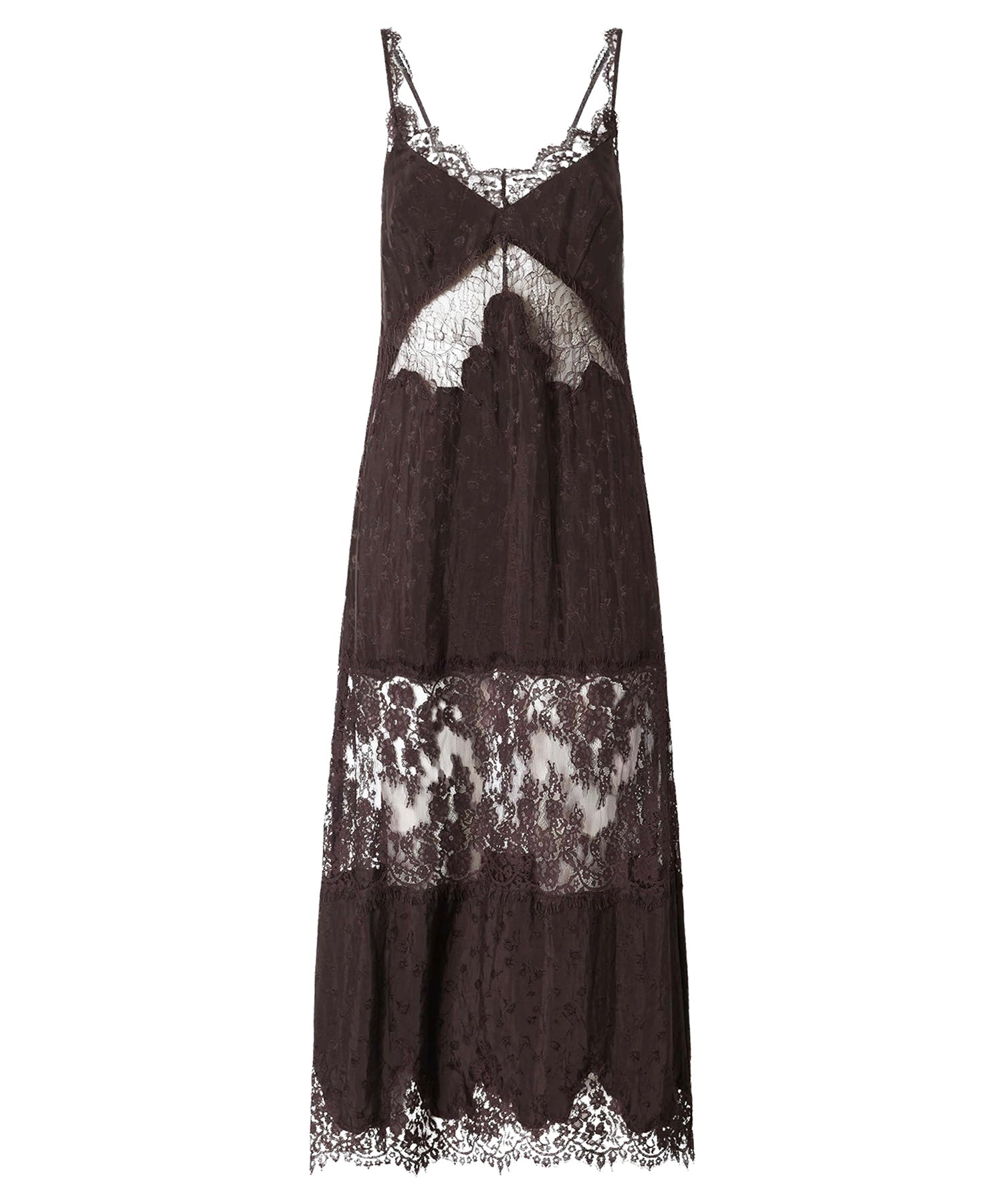 Abito slipdress midi con bande in pizzo 107347 A3FCL72 PINKO 