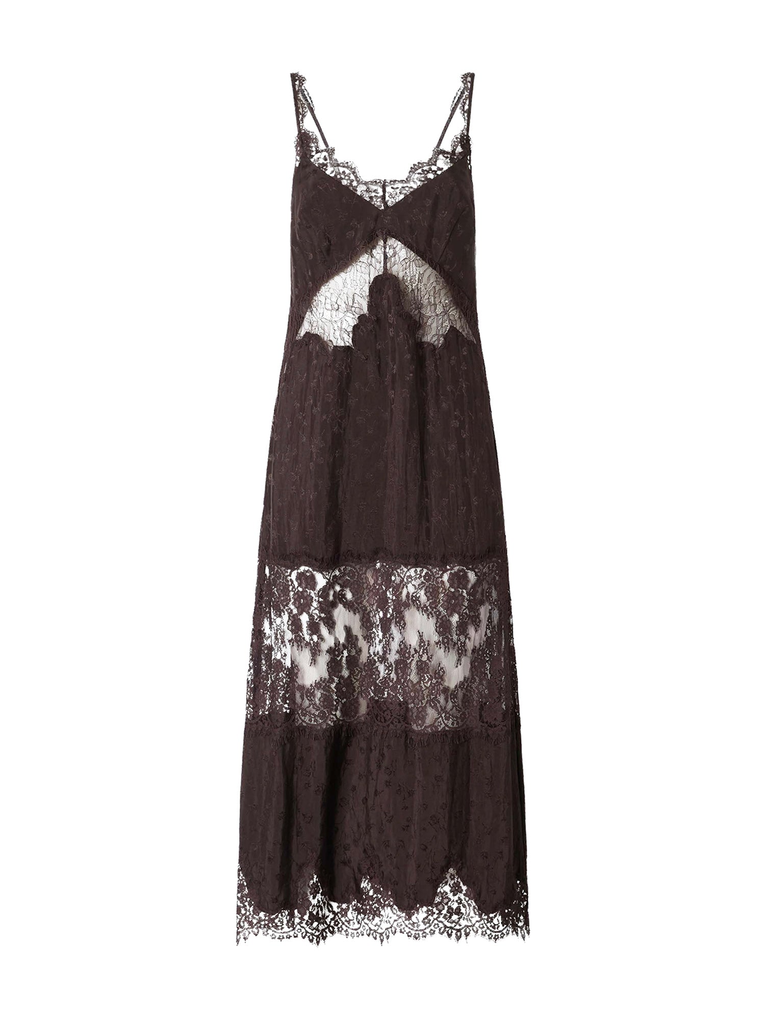 Abito slipdress midi con bande in pizzo 107347 A3FCL72 PINKO 