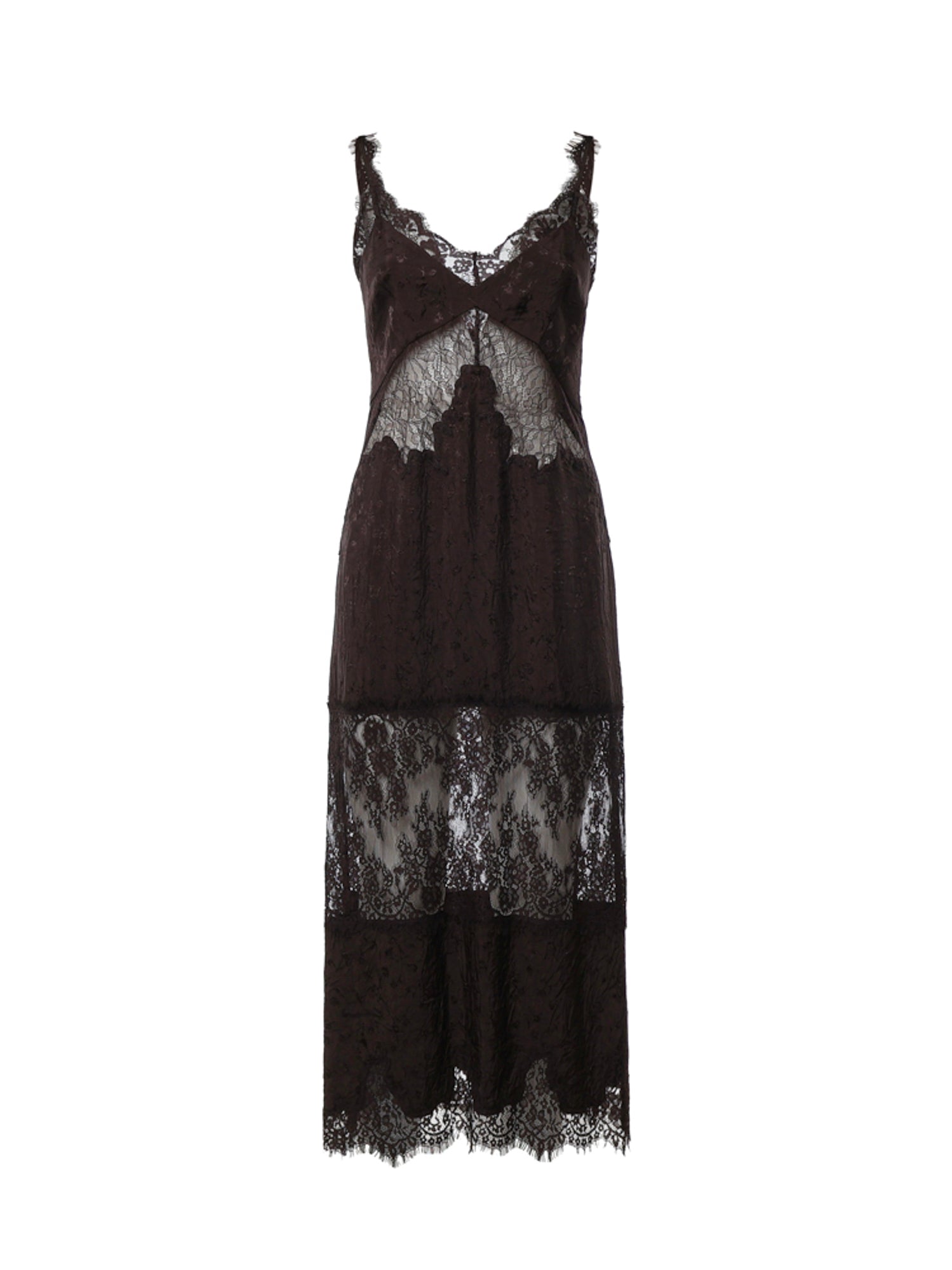 Abito slipdress midi con bande in pizzo 107347 A3FCL72 PINKO 