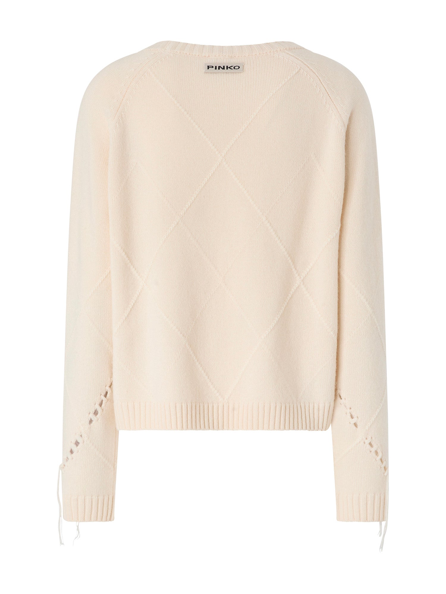 Maglione in lana e cashmere con maxi rombi 107377 A3JEC15 PINKO 