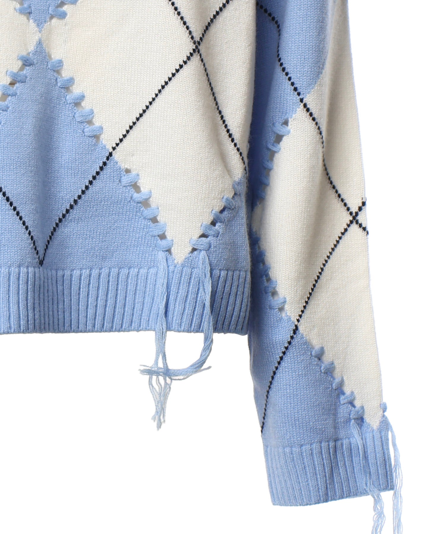 Maglione in lana e cashmere con maxi rombi 107377 A3JEEC4 PINKO 