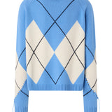 Maglione in lana e cashmere con maxi rombi 107377 A3JEEC4 PINKO 