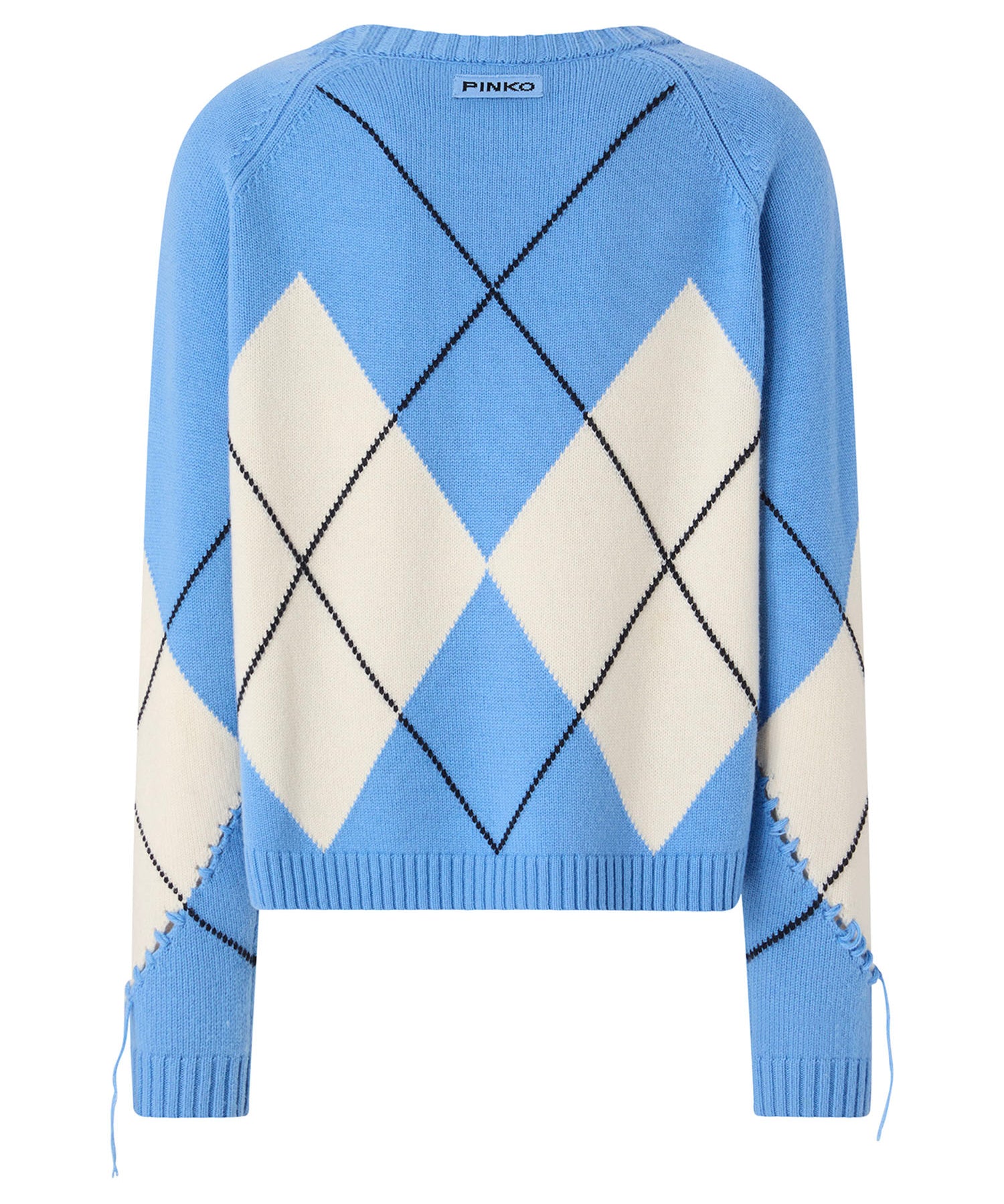 Maglione in lana e cashmere con maxi rombi 107377 A3JEEC4 PINKO 