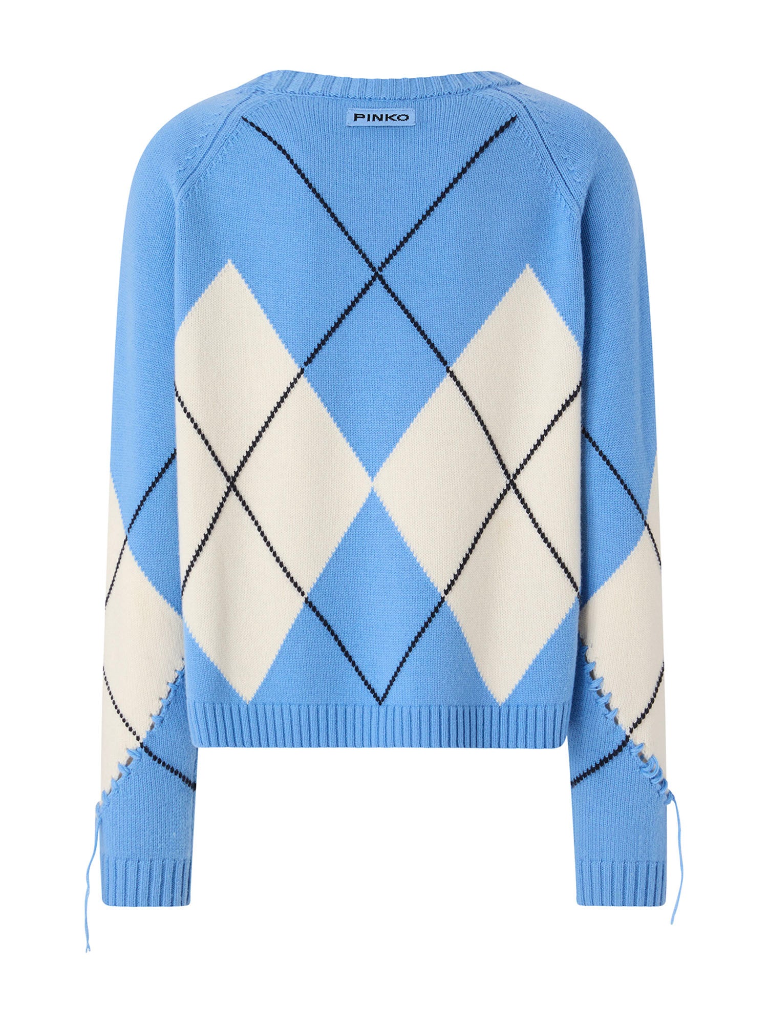 Maglione in lana e cashmere con maxi rombi 107377 A3JEEC4 PINKO 