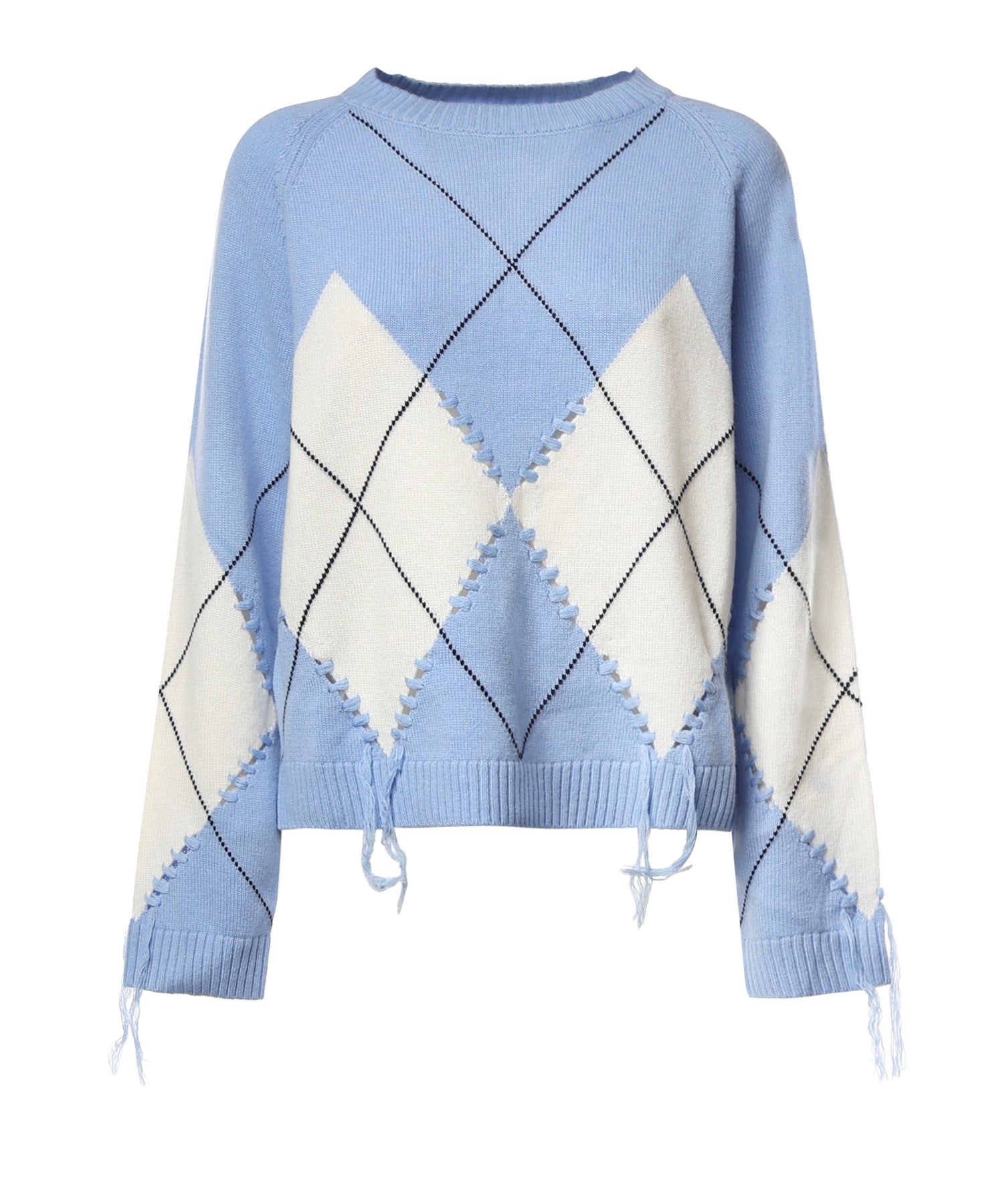 Maglione in lana e cashmere con maxi rombi 107377 A3JEEC4 PINKO 