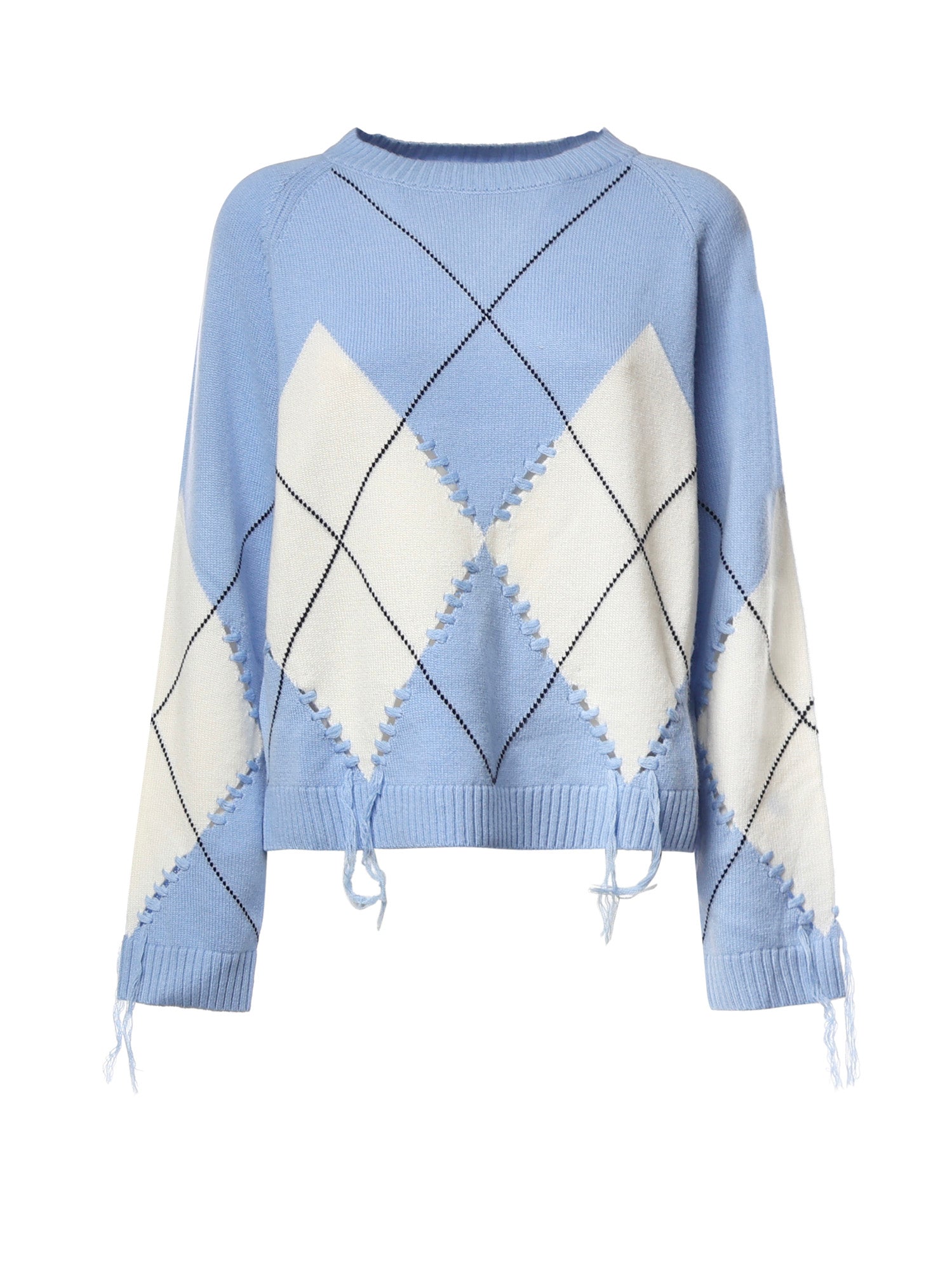 Maglione in lana e cashmere con maxi rombi 107377 A3JEEC4 PINKO 