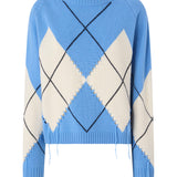 Maglione in lana e cashmere con maxi rombi 107377 A3JEEC4 PINKO 
