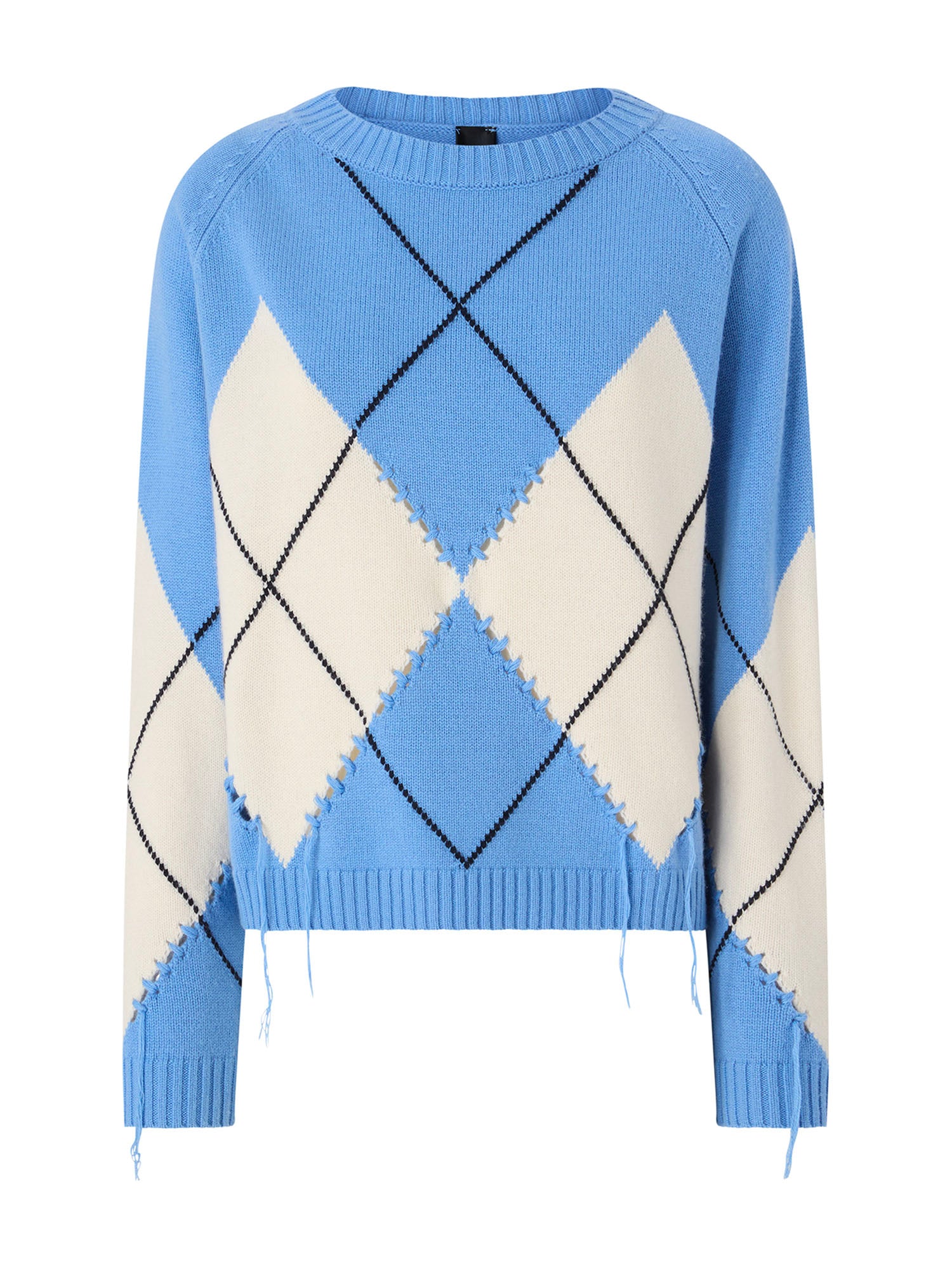 Maglione in lana e cashmere con maxi rombi 107377 A3JEEC4 PINKO 
