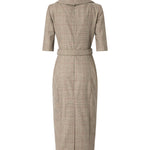 Abito in lana check con cintura Love Birds 107417 A3FFCYZ PINKO 