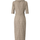 Abito in lana check con cintura Love Birds 107417 A3FFCYZ PINKO 