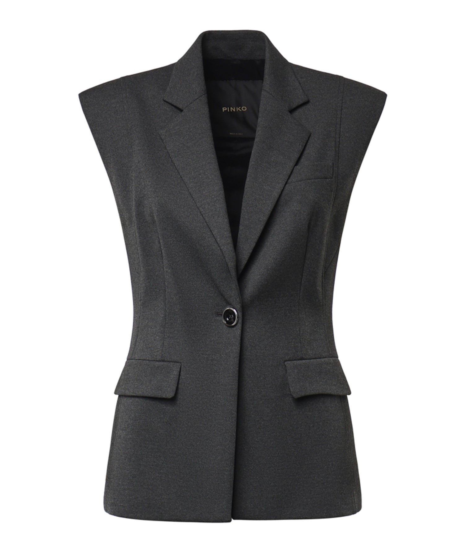 Giacca gilet monopetto in misto viscosa 107424 A3AHI76 PINKO 