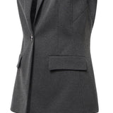 Giacca gilet monopetto in misto viscosa 107424 A3AHI76 PINKO 