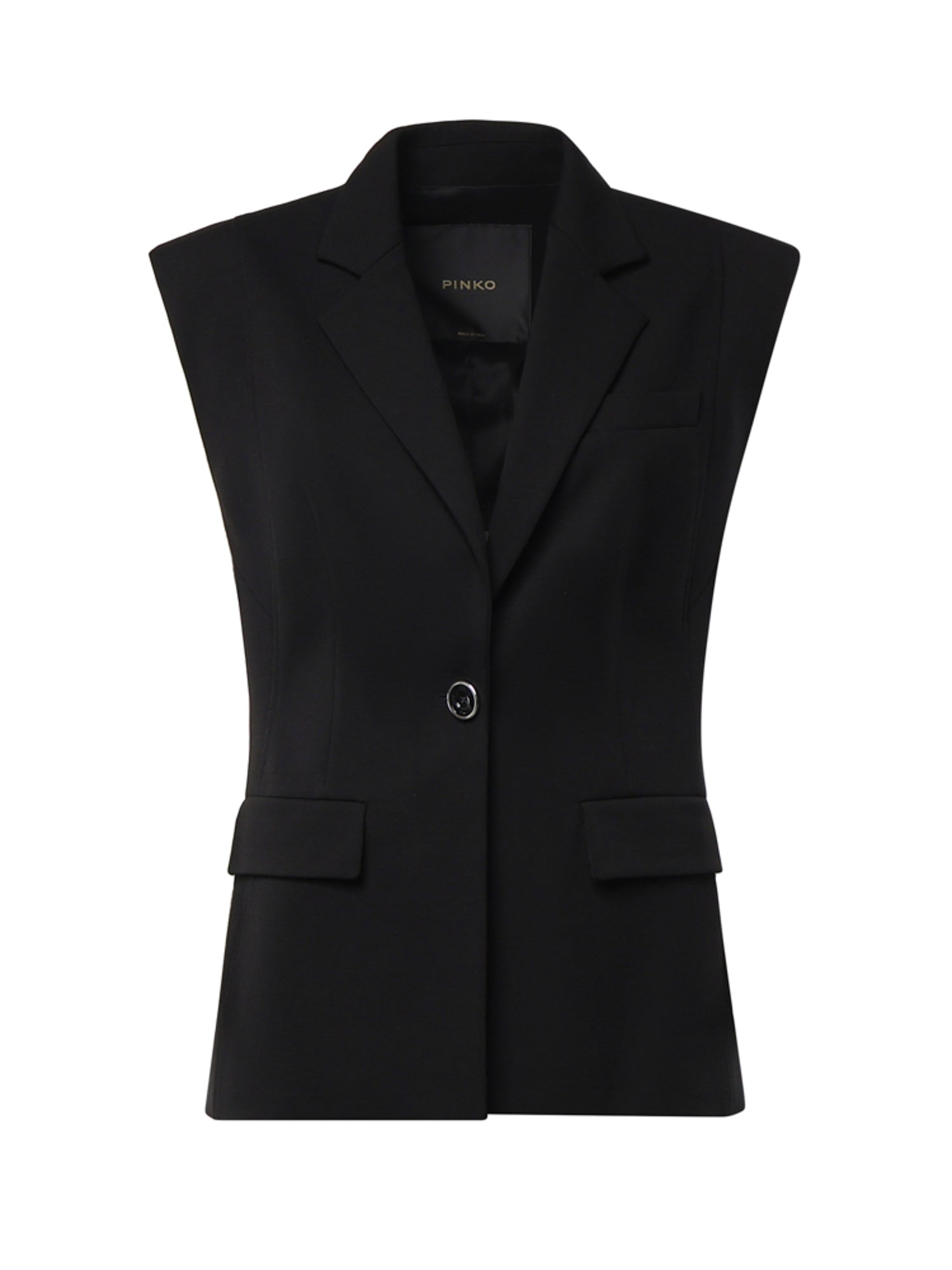 Giacca gilet monopetto in misto viscosa 107424 A3AHZ99 PINKO 