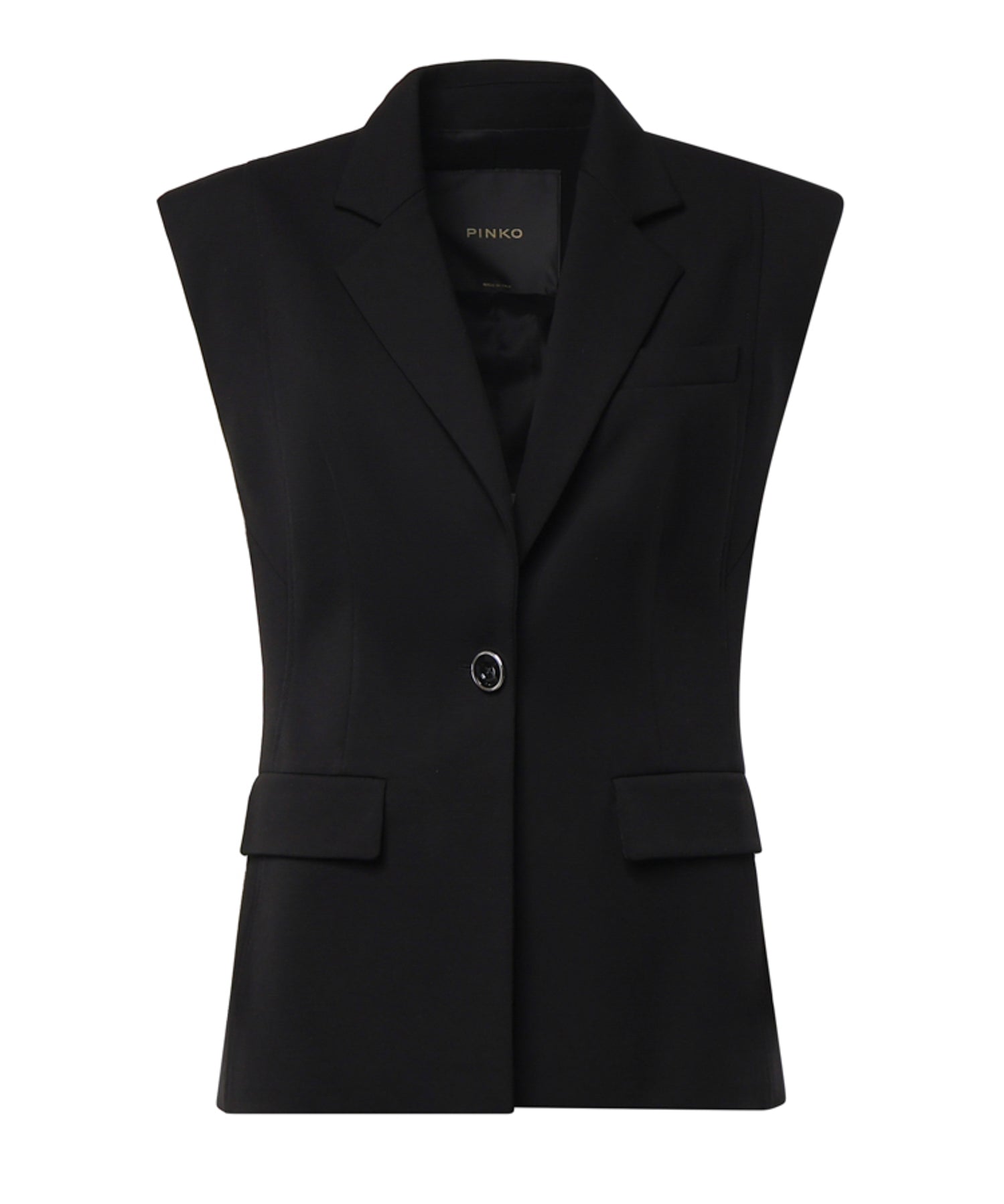 Giacca gilet monopetto in misto viscosa 107424 A3AHZ99 PINKO 