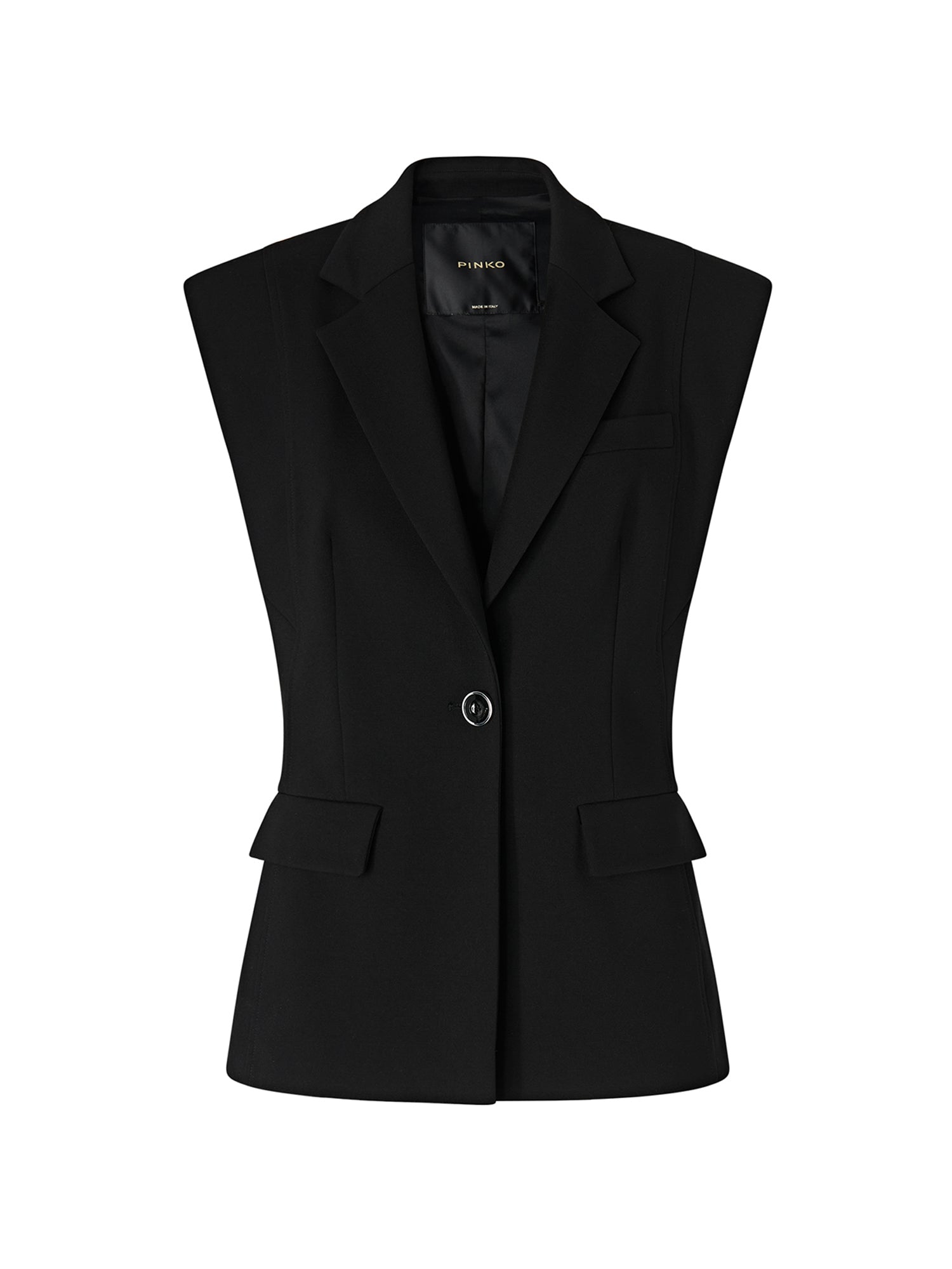 Giacca gilet monopetto in misto viscosa 107424 A3AHZ99 PINKO 
