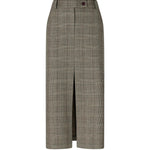 Gonna longuette in lana check 107448 A3FFCYZ PINKO 