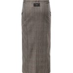 Gonna longuette in lana check 107448 A3FFCYZ PINKO 