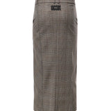 Gonna longuette in lana check 107448 A3FFCYZ PINKO 