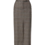 Gonna longuette in lana check 107448 A3FFCYZ PINKO 